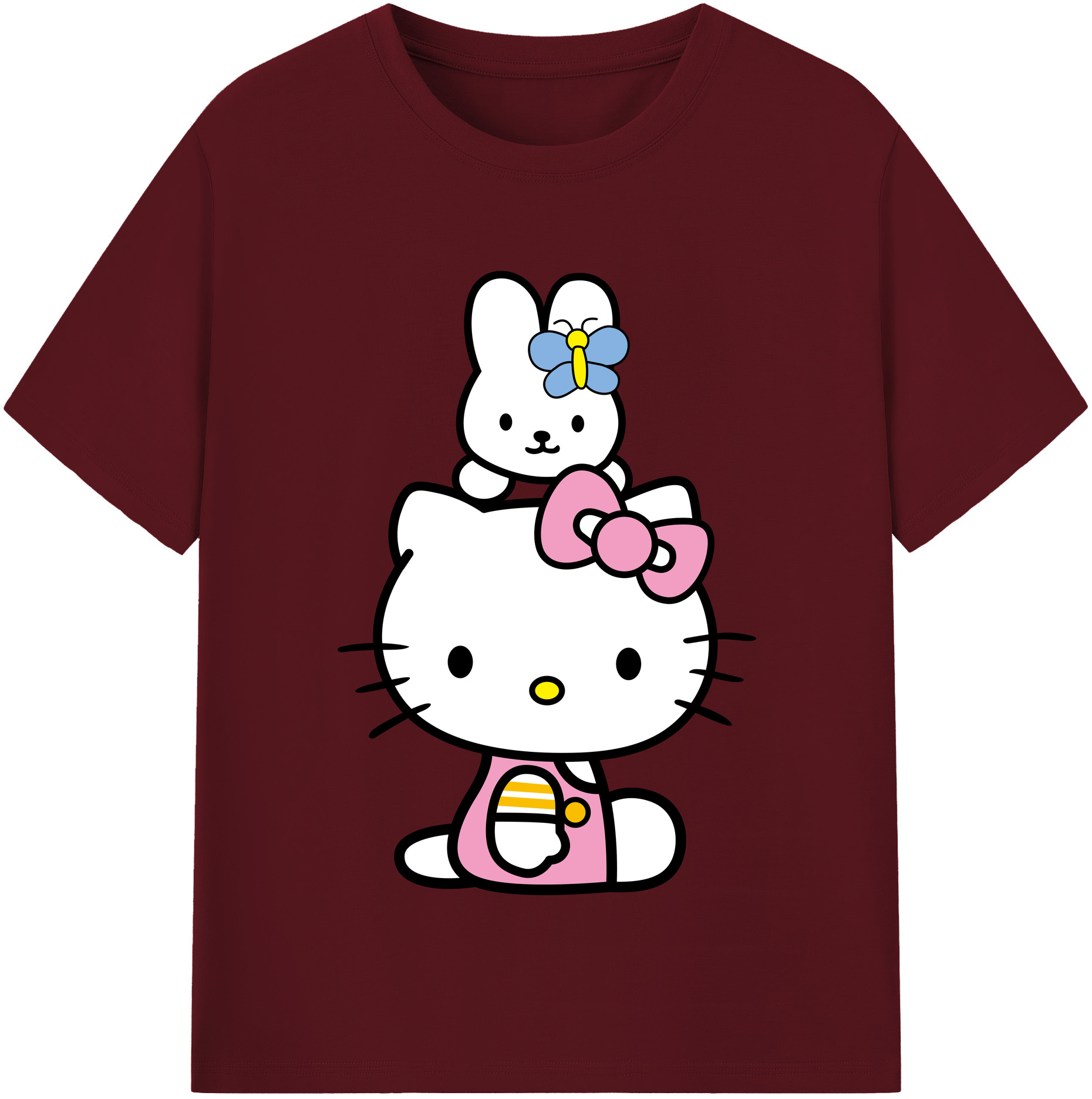 （画像用） Hello Kitty ハローキティ 綿100％半袖Tシャツ（フロントプリント）